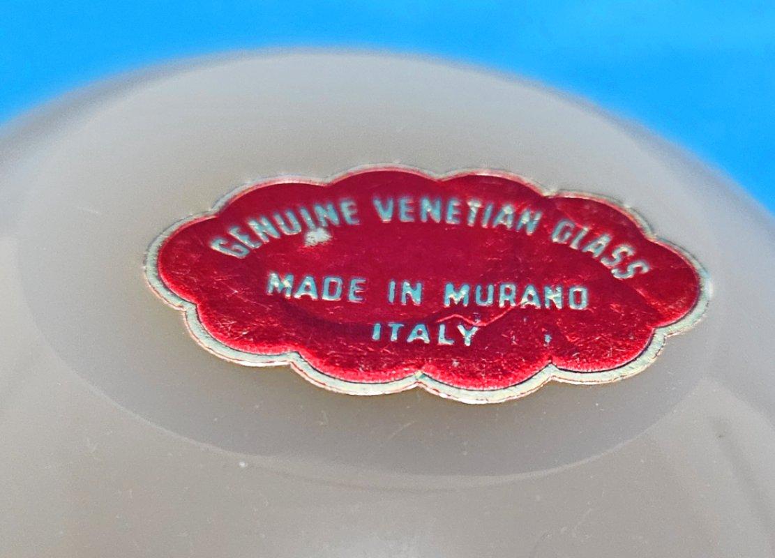 Murano Glass Bowl with Original Label Still on the Base.
UPDATE: Due to agreement with 1stDibs, we'll be staying through the end of the year.
The Murano label on the bottom confirms it was made in Murano but does not imply which maestro made it. We