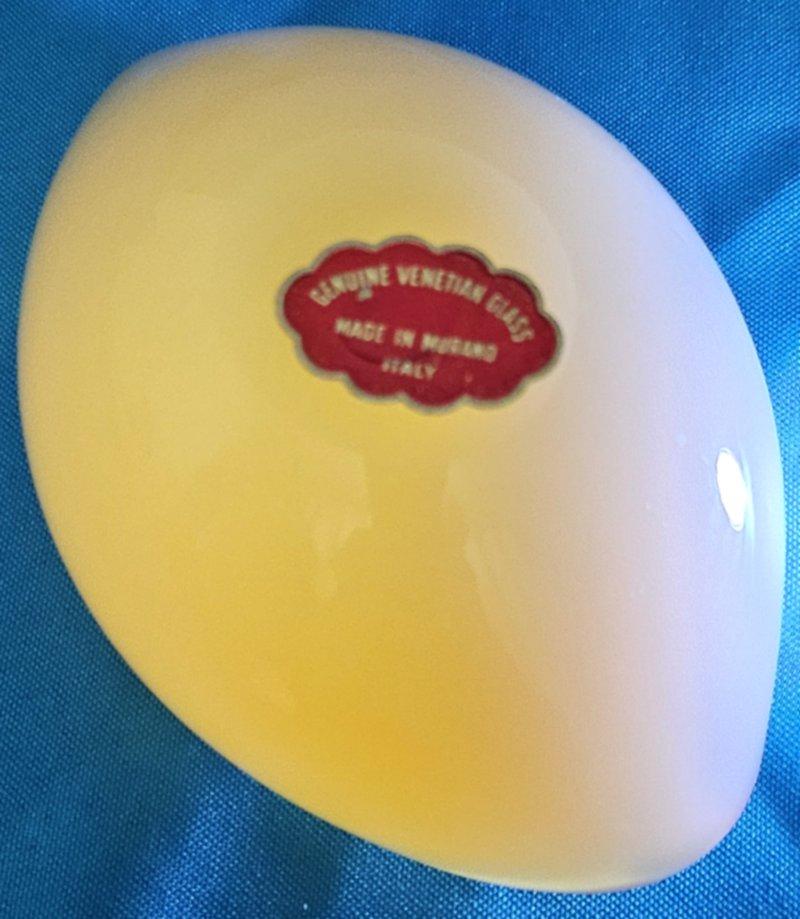 Mid-Century Modern Murano Glass Bowl with Original Label Still on the Base For Sale