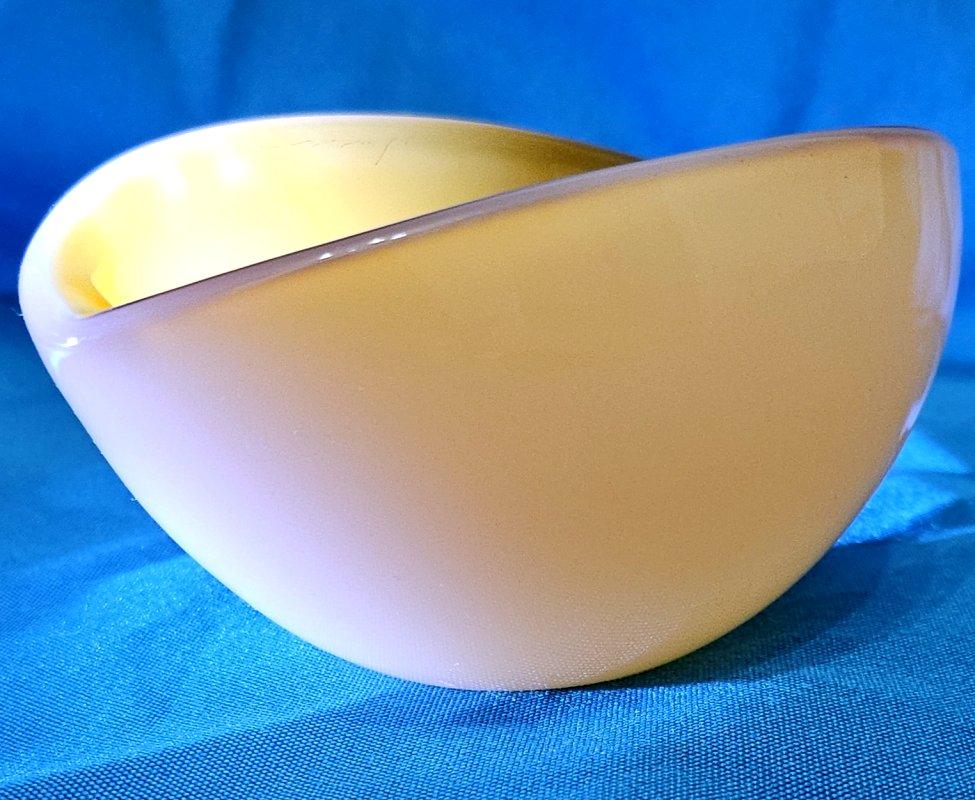 Italian Murano Glass Bowl with Original Label Still on the Base For Sale