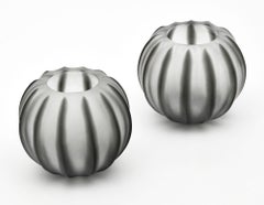 Murano Glass Bowls by Constantino, Bicolored Frosted Gray, Italy, 1980