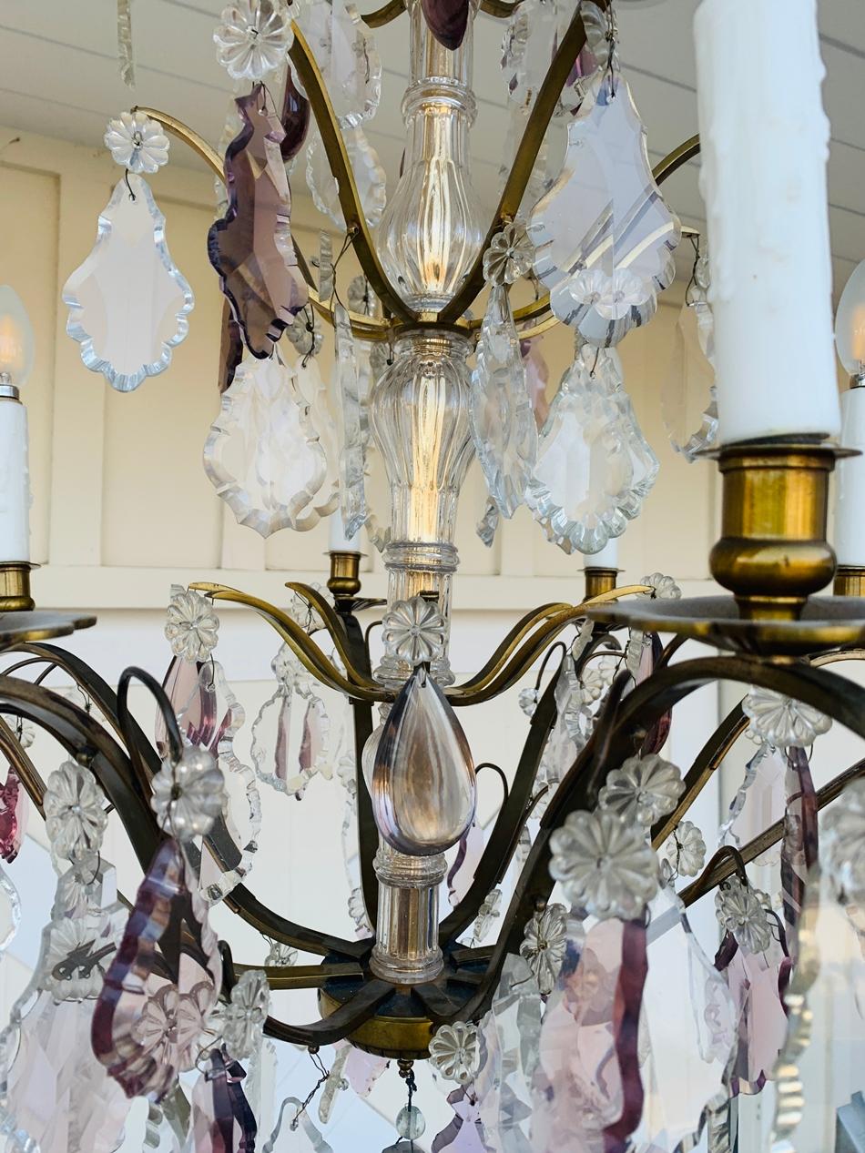 Murano Glass & Brass 8 Arm Chandelier 8