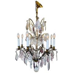 Murano Glass & Brass 8 Arm Chandelier