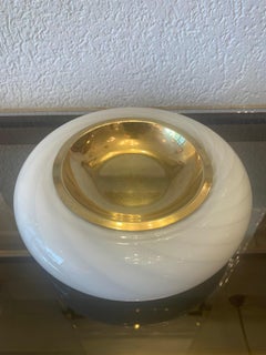 Murano Glass & Brass Ashtray by Tommaso Barbi, Italy, ca. 1970s