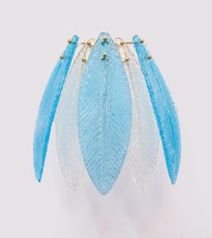 Murano Glass & Brass Palmette Wall Sconce, Italy 1960s