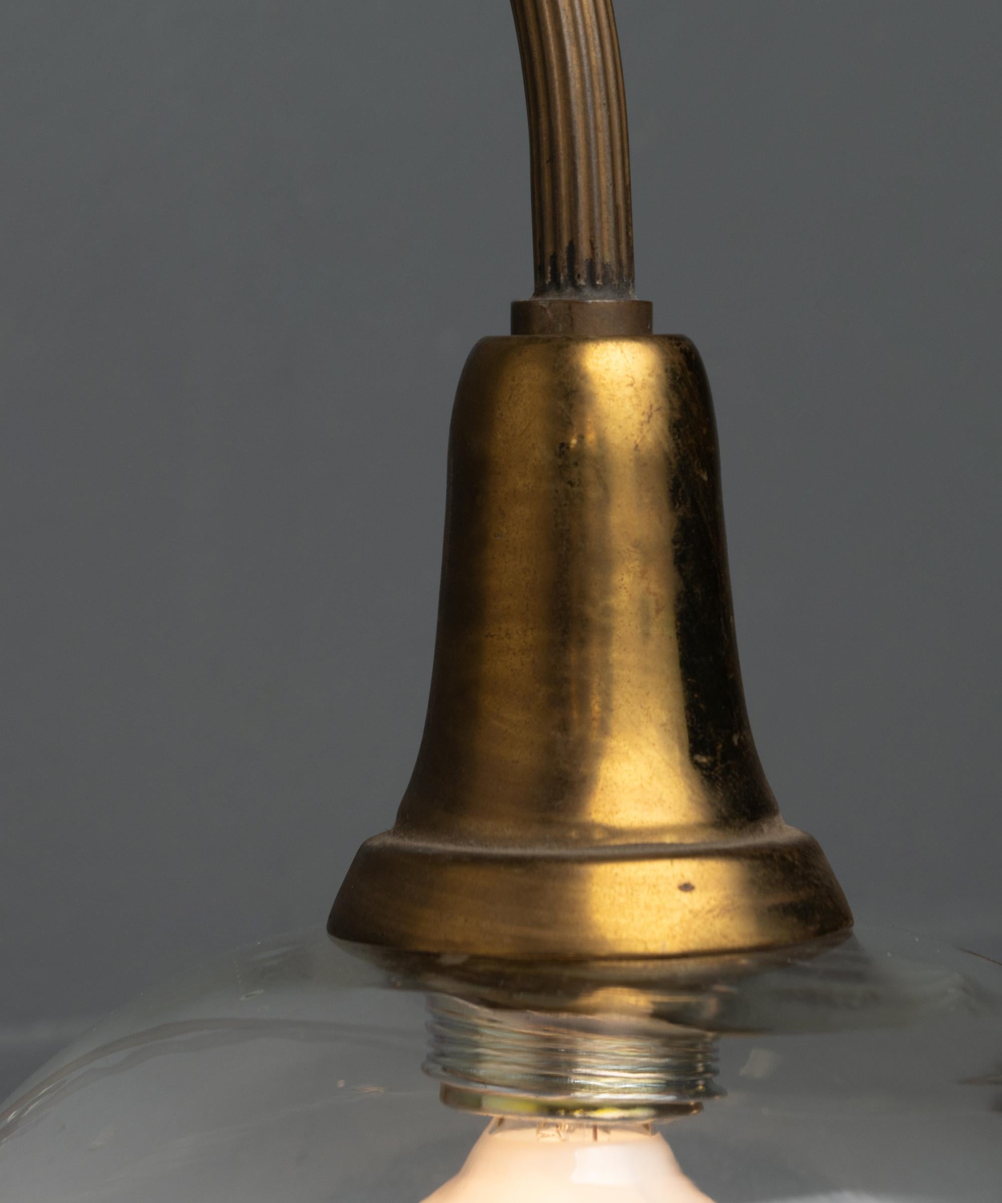 Murano Glass & Brass Sconces, Italy circa 1950 In Good Condition In Culver City, CA