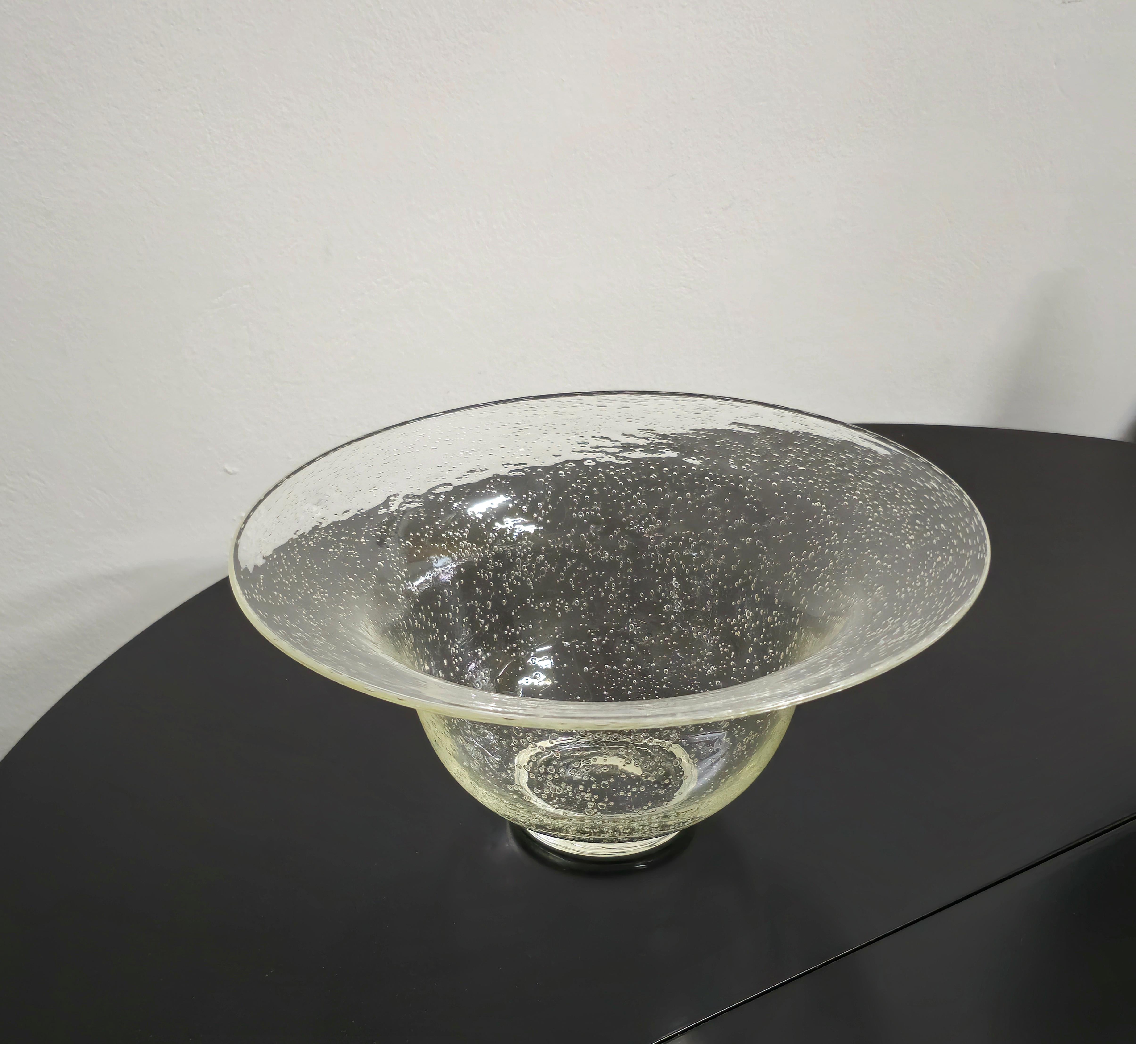 Mid-Century Modern Murano Glass Bubble Vase Mid-Century Italy 1960s For Sale