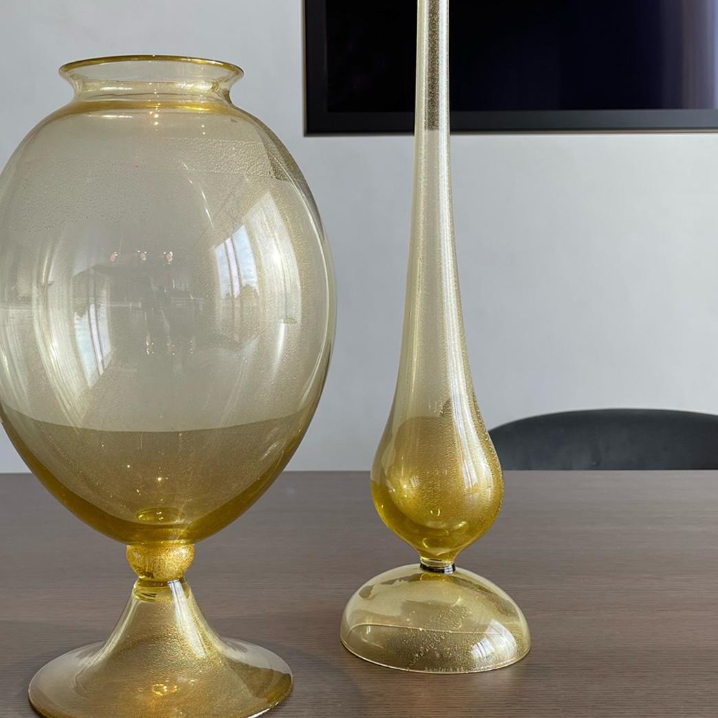 Jarrón capullo de cristal de Murano de Seguso Vetri d'Arte para Donghia, firmado y fechado en 1999 Al fuego en venta