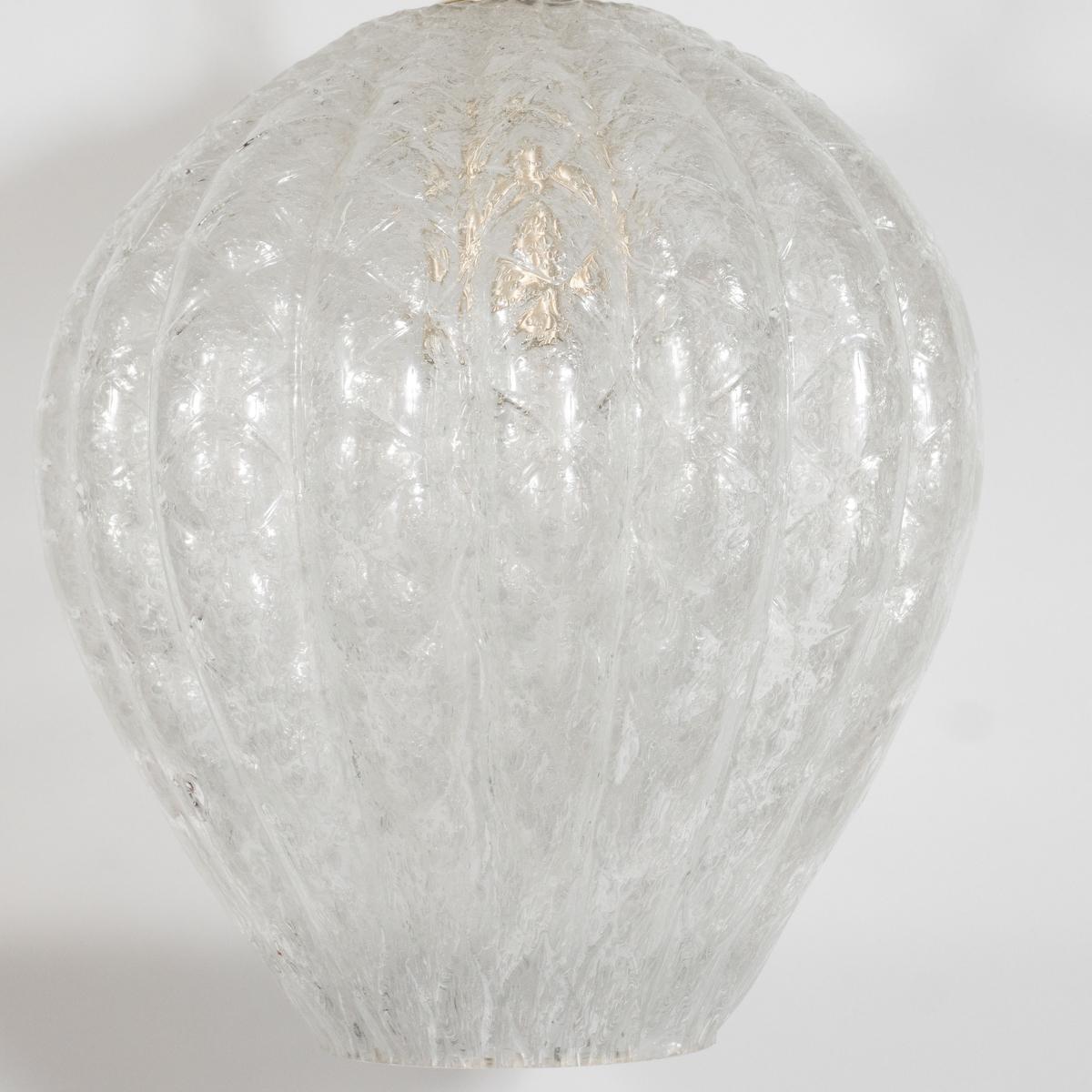 Italian Murano Glass Bulb Form Pendant Fixture For Sale