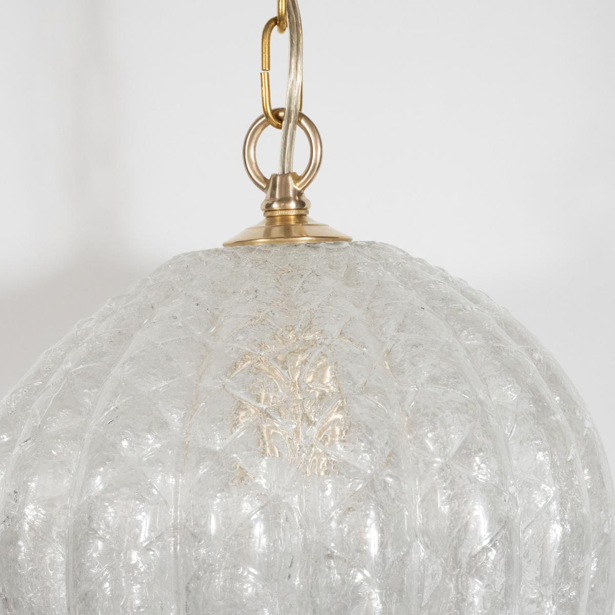 Mid-20th Century Murano Glass Bulb Form Pendant Fixture For Sale