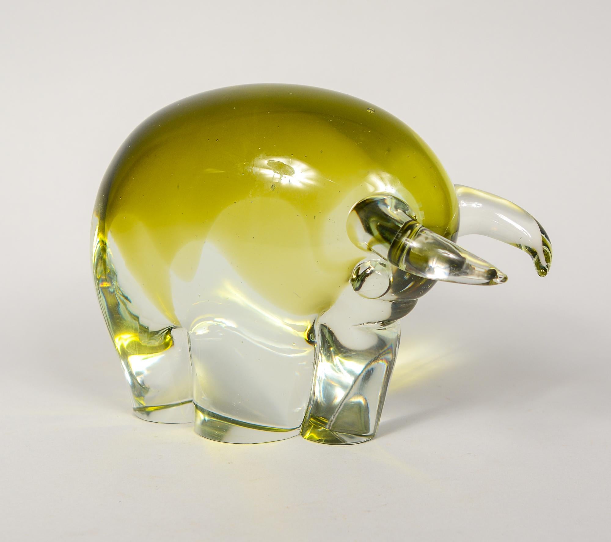 Mid-Century Modern Murano Glass Bull by Luciano Gaspari for Salviati