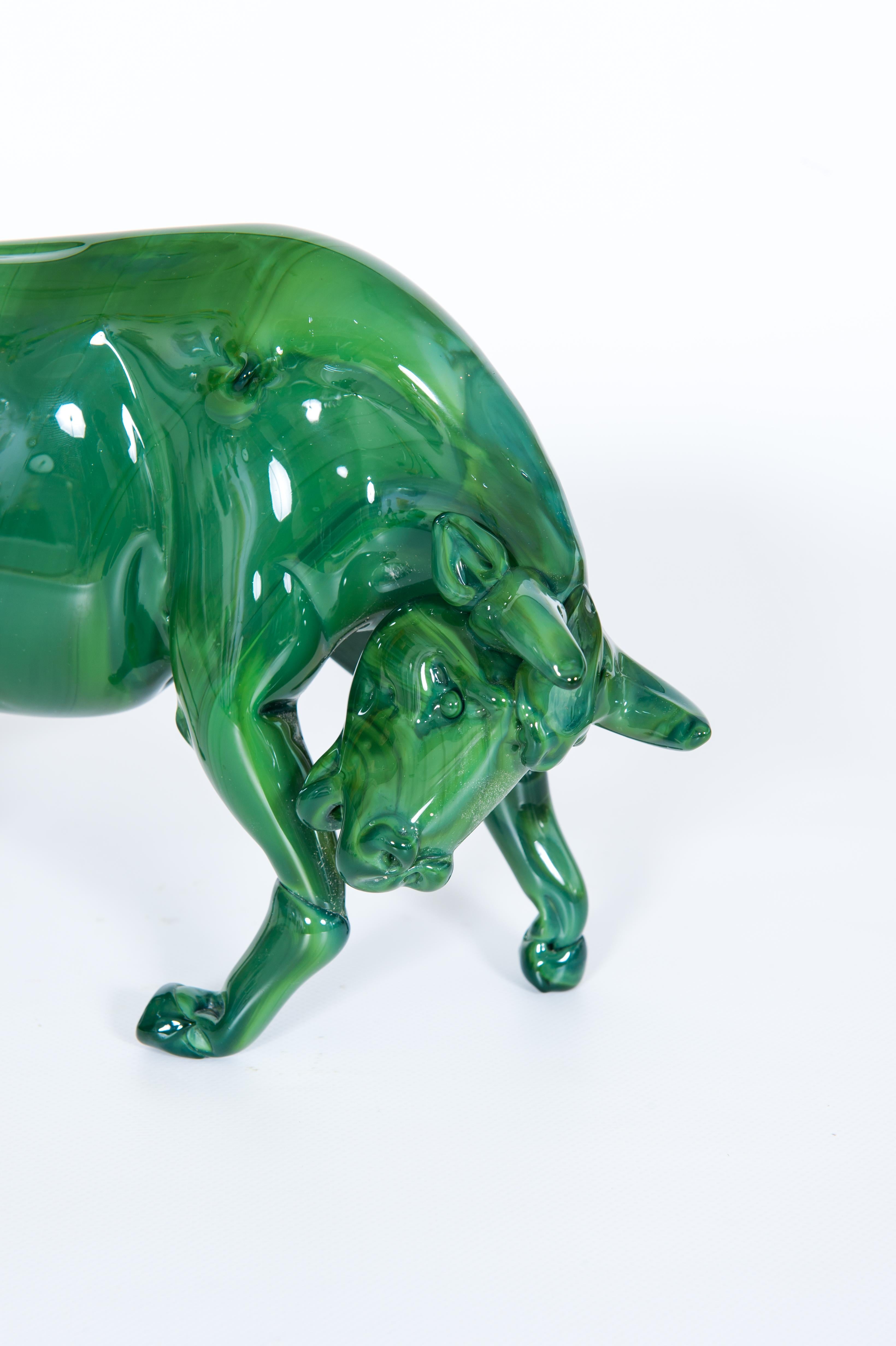 Scultura di toro in vetro di Murano di Giovanni Dalla Fina in vendita 3