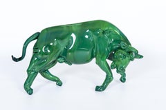 Murano Glass Bull Sculpture by Giovanni Dalla Fina