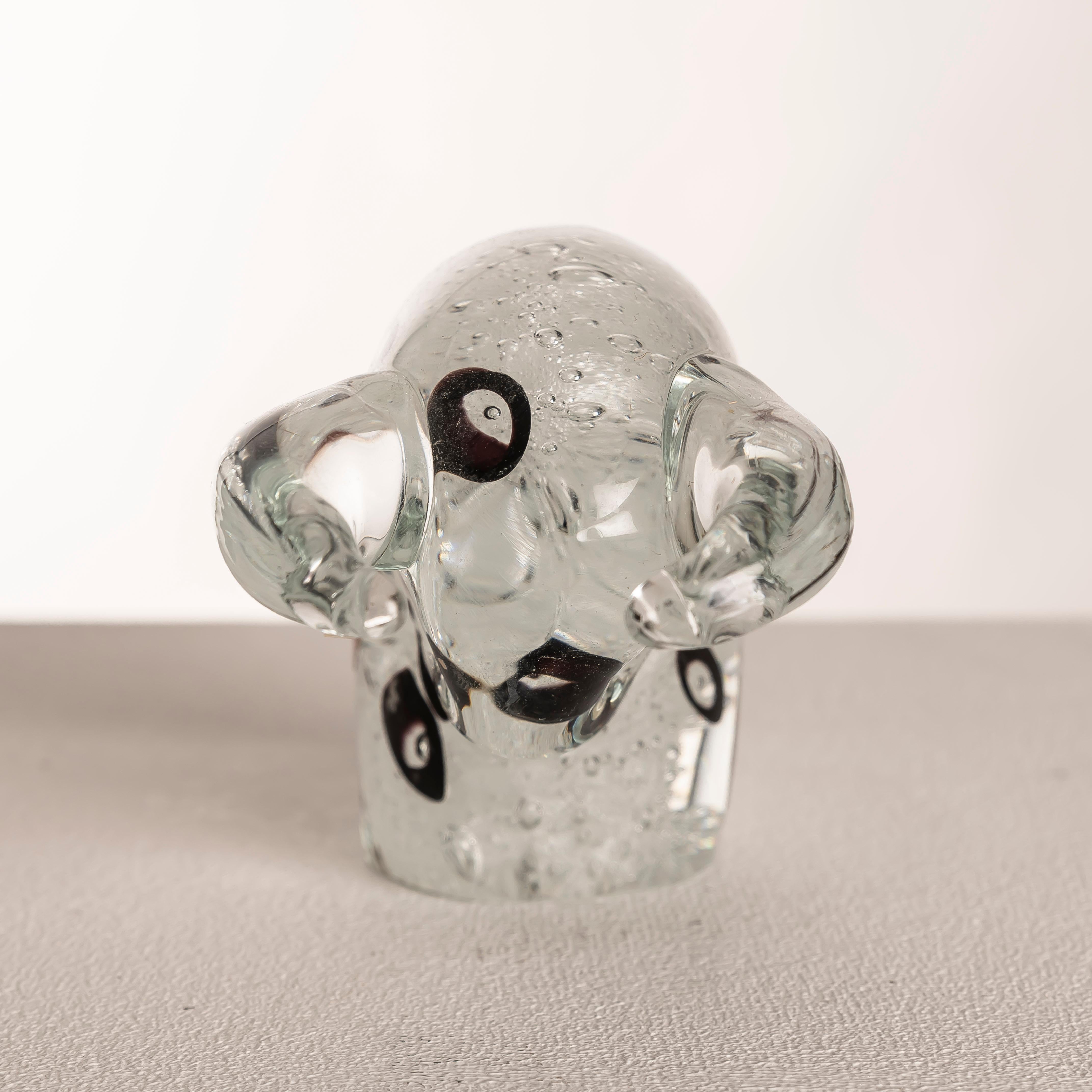 Scultura di toro in vetro di Murano con etichetta originale, Italia, circa anni '60 in vendita 1