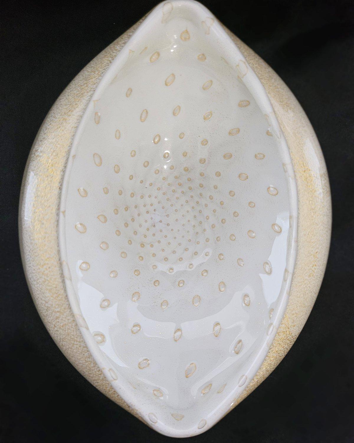 Murano Glass Bullicante Bowl with Generous Gold Polveri, Alfredo Barbini For Sale 12