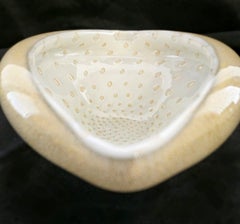 Murano Glas Bullicante Schale mit Goldpolveri, Alfredo Barbini