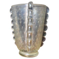Murano Glass "Bullicante" Vase Signed by Franco Moretti