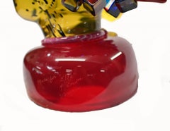 Murano Glasbüste Dame mit Katze venezianische italienische Kunst 1960