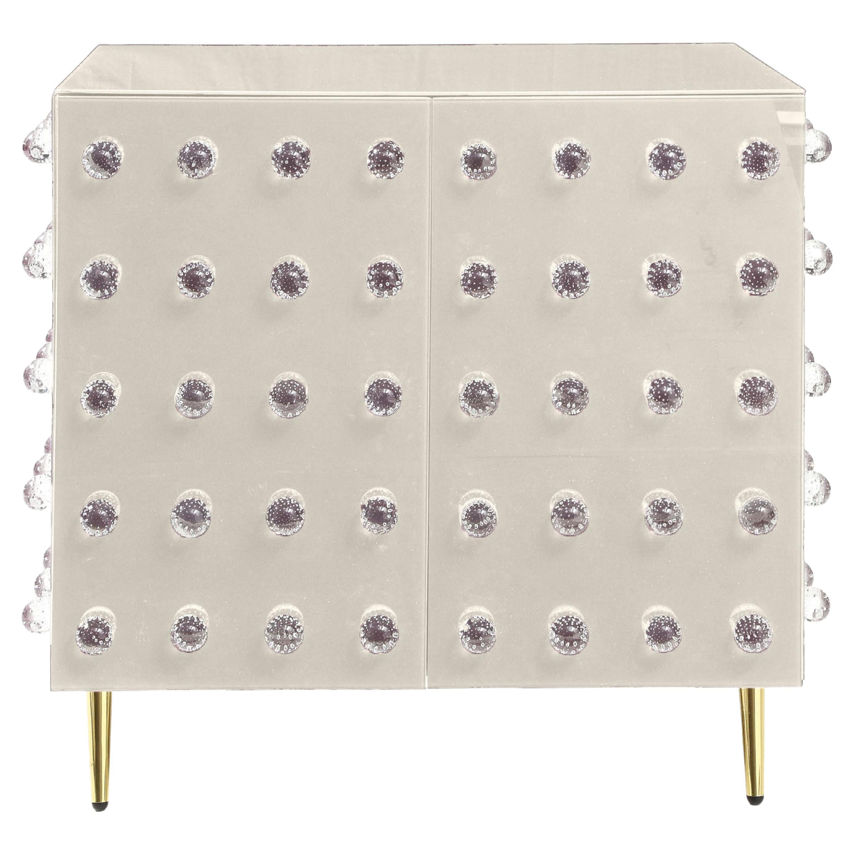 Meuble de rangement bijouterie beige de Murano, fabriqué en Italie disponible