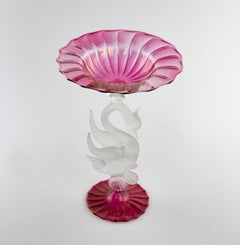 Stand à gâteaux en verre de Murano par La Murrina - Italie années 1980