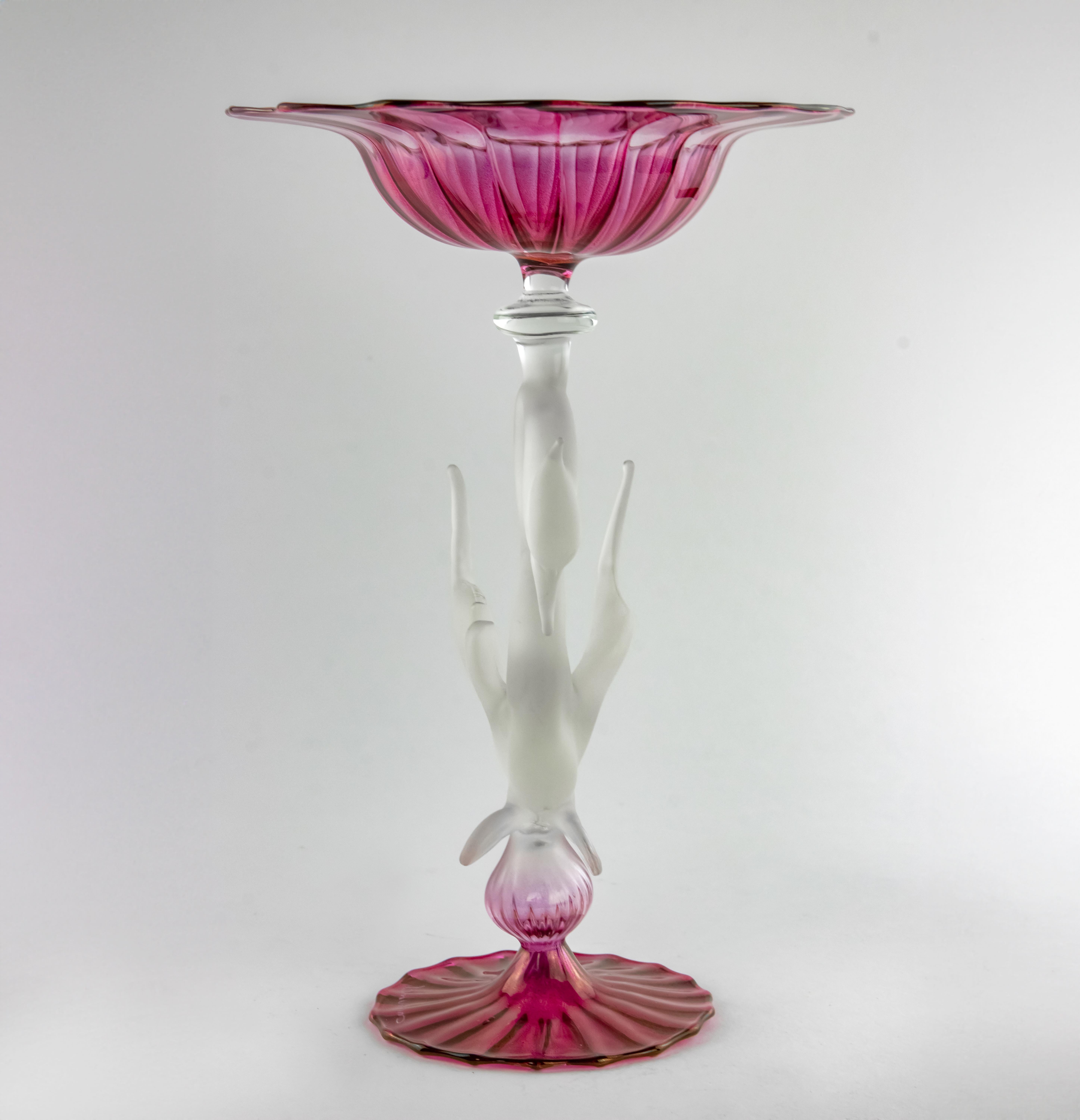 Murano Glass Cake Stand by La Murrina - Italy 1980s In Good Condition For Sale In Roma, IT