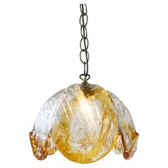 Pendentif calice en verre de Murano Lueur d'ambre par Honsel Leuchten, années 1970, Allemagne