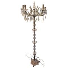 Murano Glass Candelabra Floor Lamp, Italy, 1940s