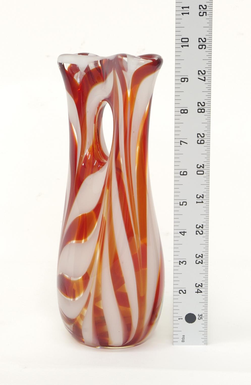 20th Century Murano Glass Candy Stripe Vase For Sale