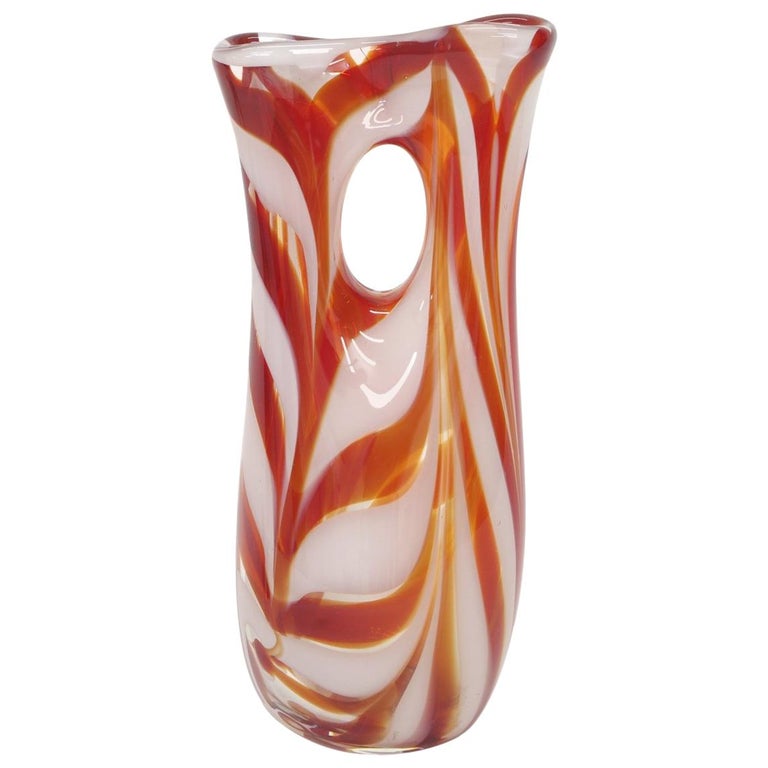 Murano Glass Candy Stripe Vase For Sale at 1stDibs candy vases for sale