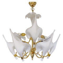 Murano Glass Canna Lily Chandelier, 1970s