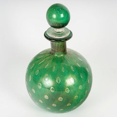 Murano Glass Carafe, Iridescent Gold, 20th Century.