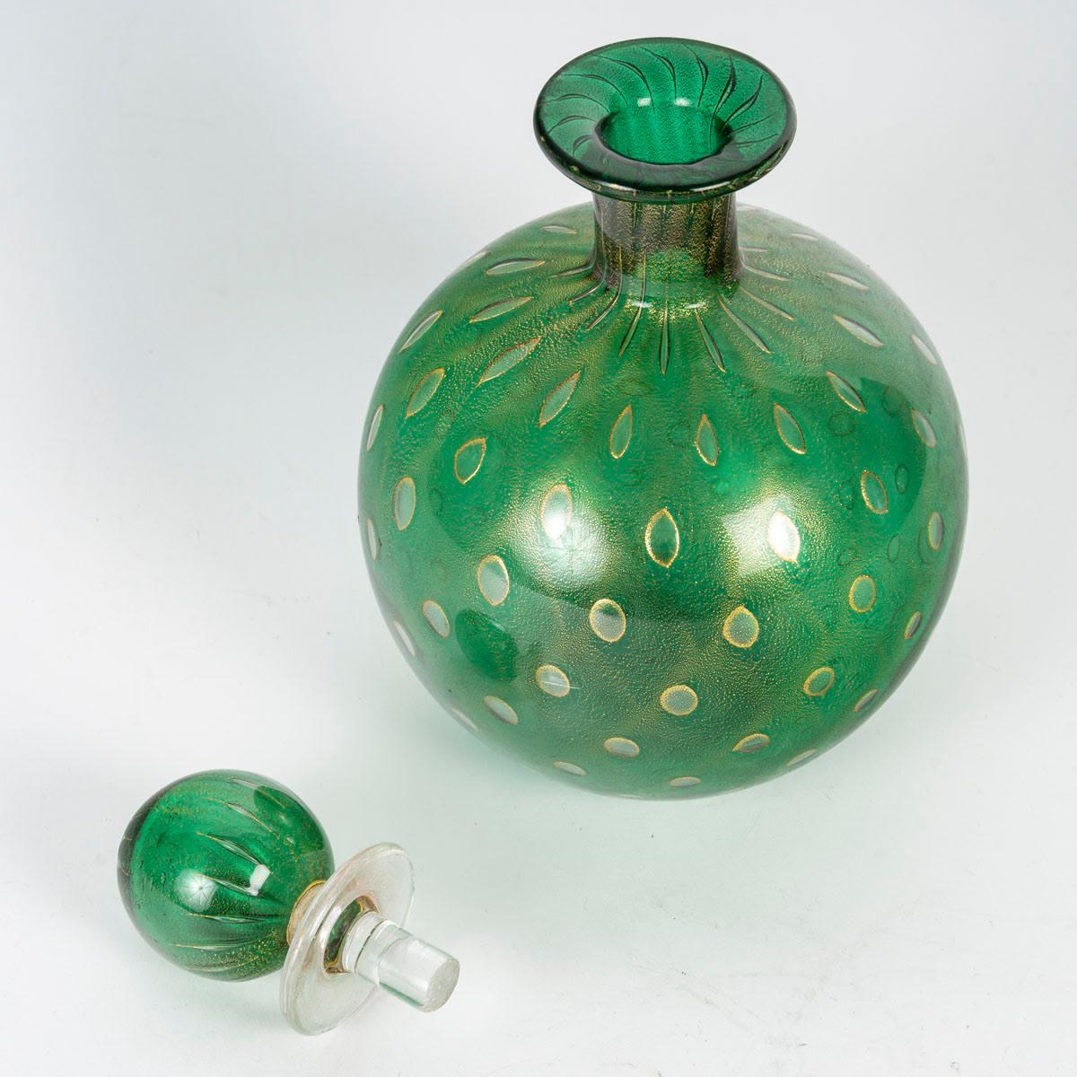 Moderno Caraffa in vetro di Murano, oro cangiante, XX secolo. in vendita