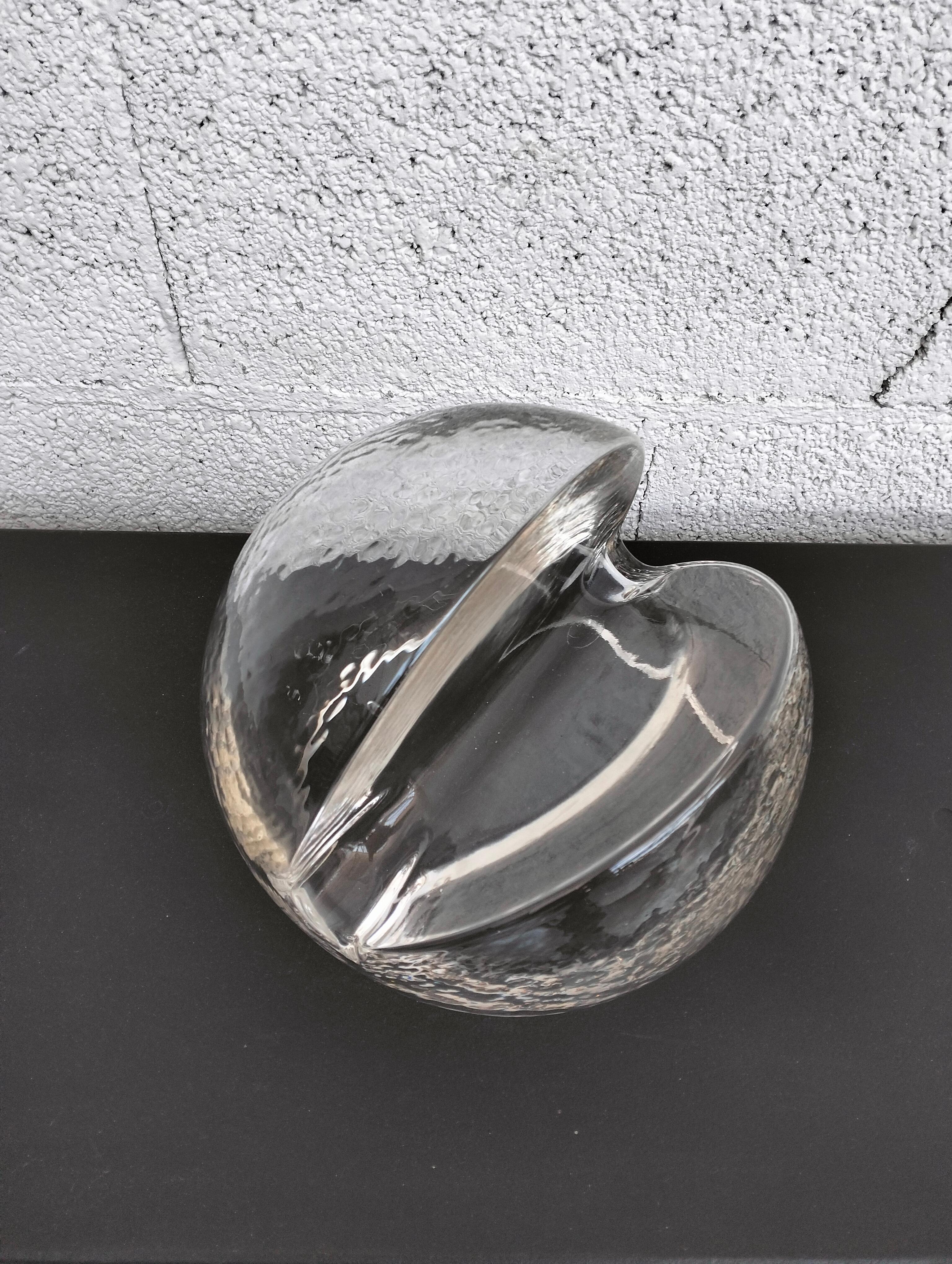 Mid-Century moderno Murano glass card holder by Toni Zuccheri for Veart 70s in vendita