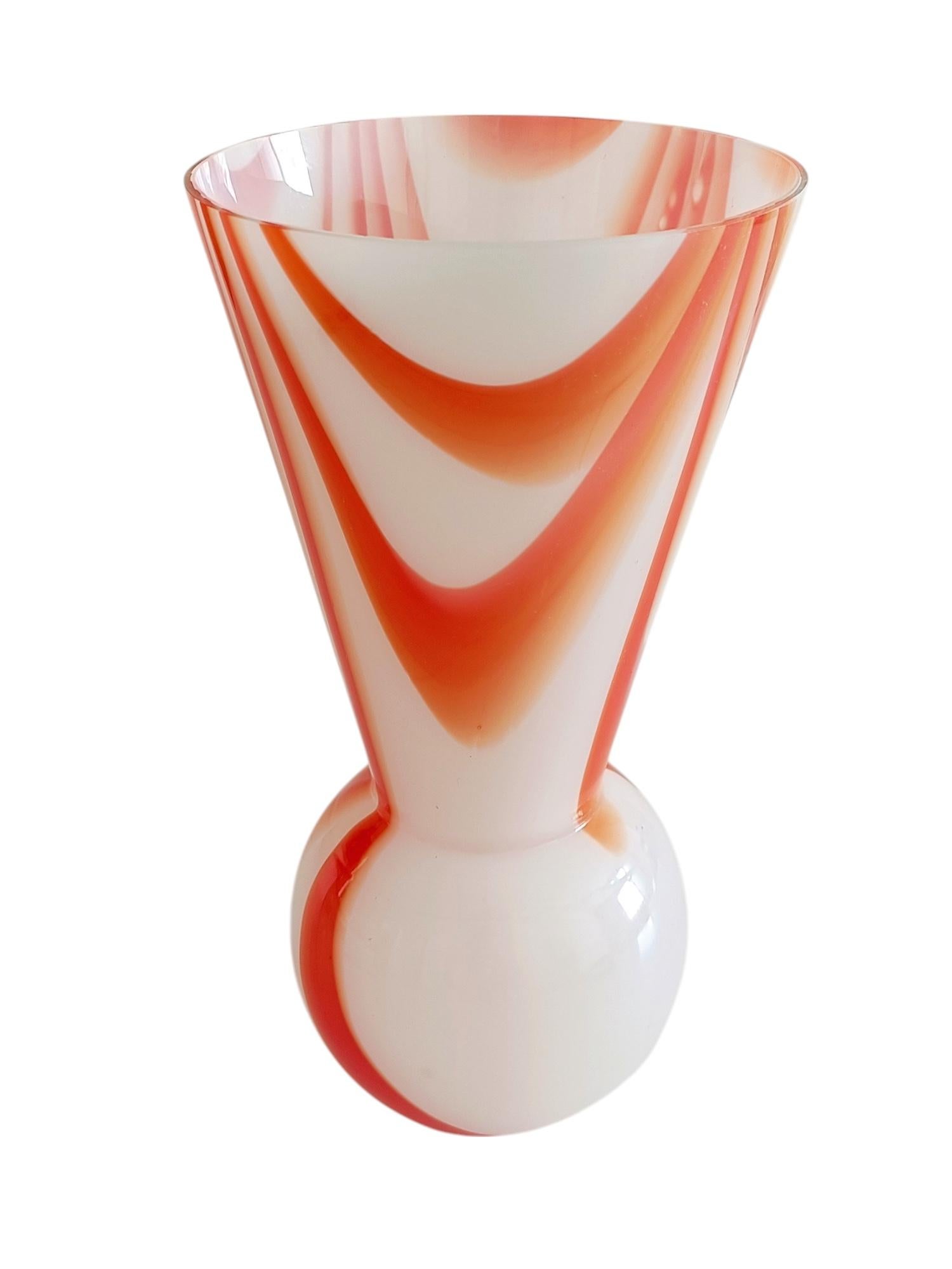Italian Murano Glass Carlo Moretti Marbled Decor Vase, Italy, 1960s For Sale