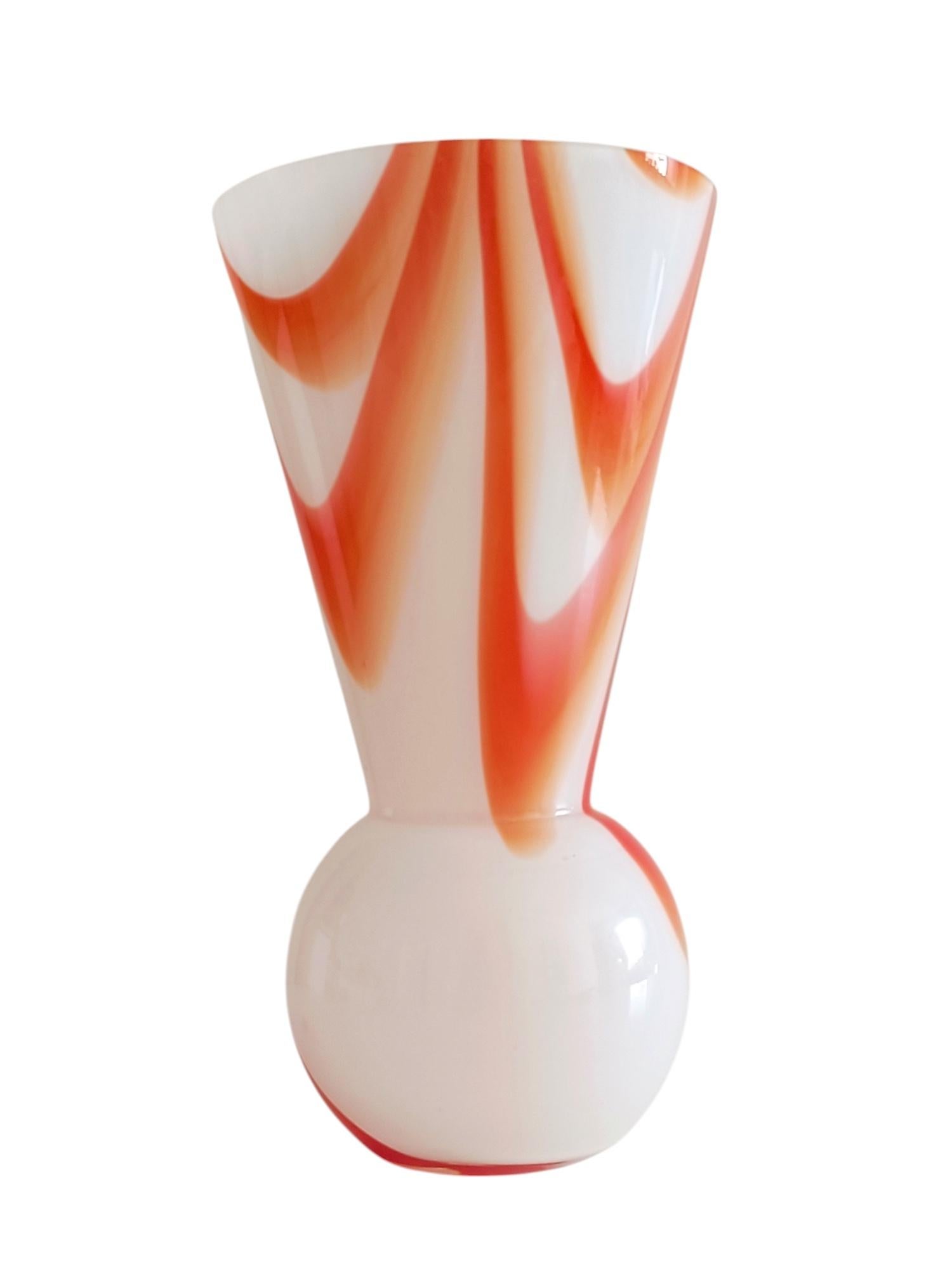 Hand-Crafted Murano Glass Carlo Moretti Marbled Decor Vase, Italy, 1960s For Sale