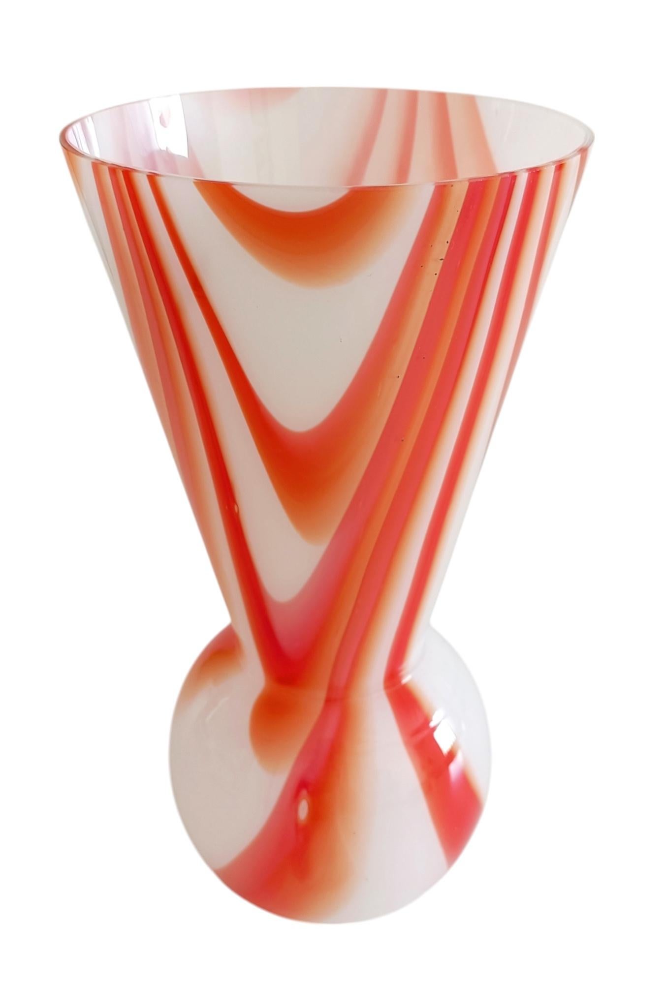 Art Glass Murano Glass Carlo Moretti Marbled Decor Vase, Italy, 1960s For Sale