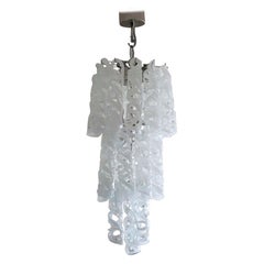 Murano Glass Cascade Six-Light Chandelier Attributed to Vistosi, Italy, 1970s