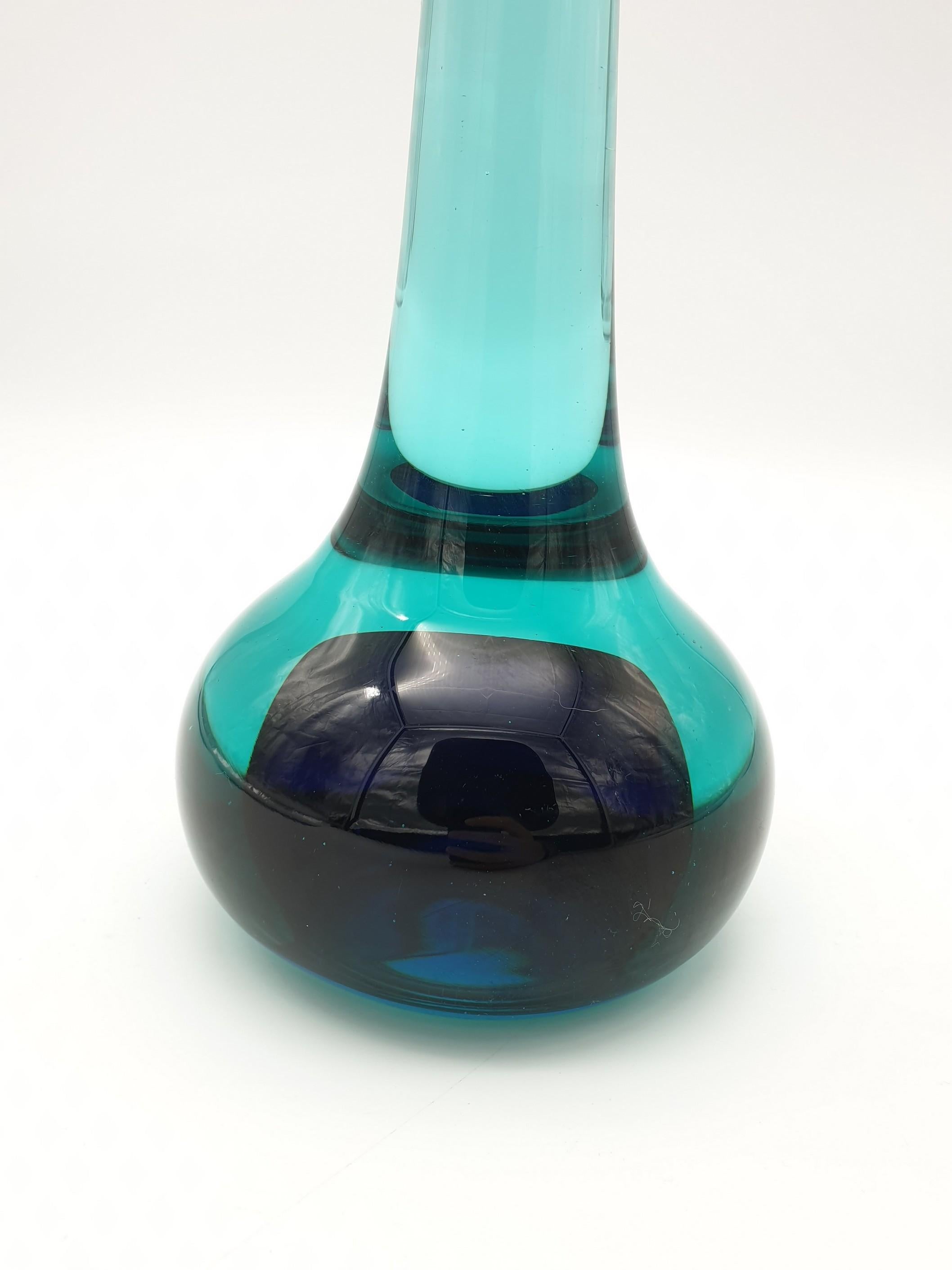 Murano Glass Cat by Gino Cenedese, Modern Green and Blue, Design Antonio Da Ros For Sale 5