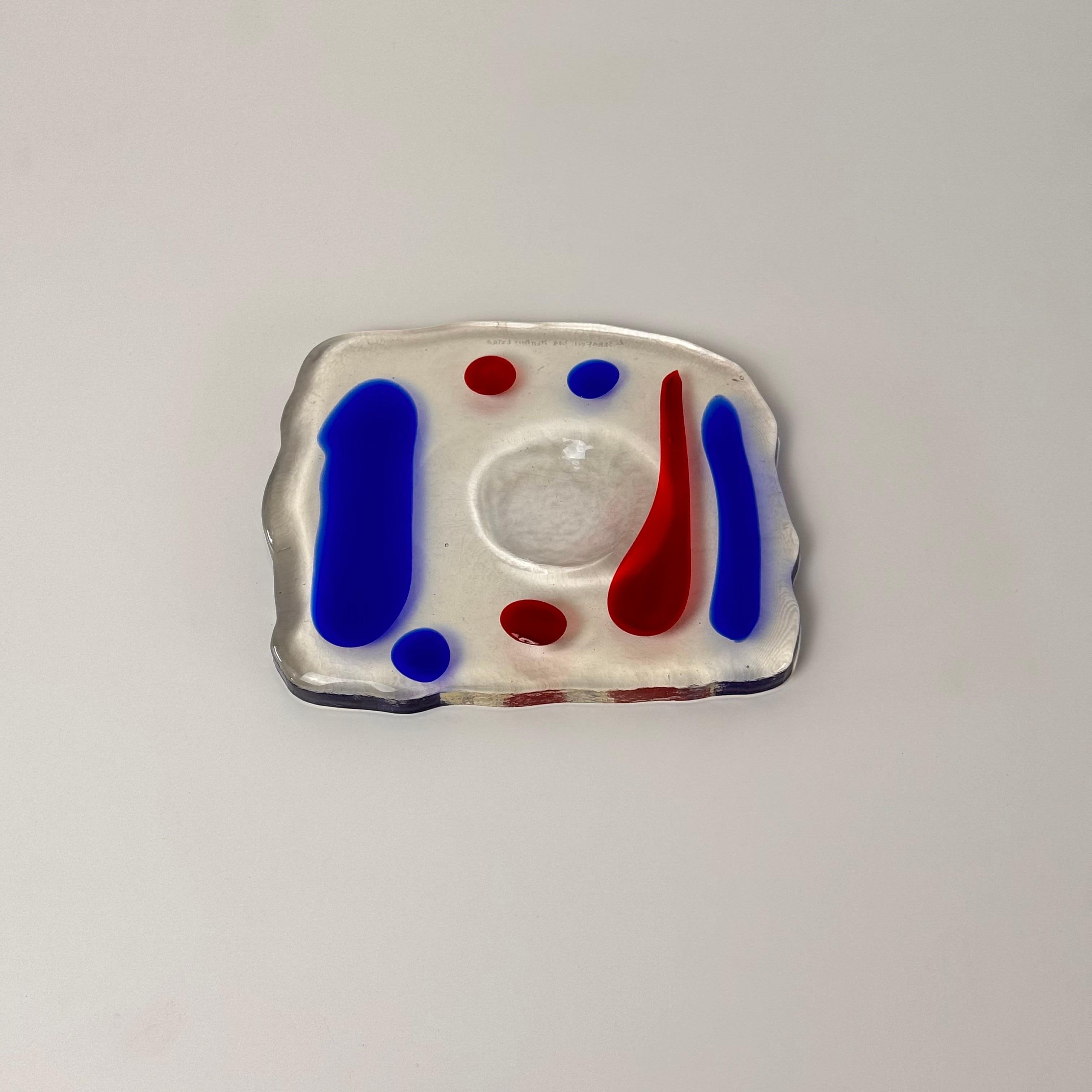 Catchall de cristal de Murano de Luigi Serafini para Memphis Extra, años 80 Cristal de Murano en venta