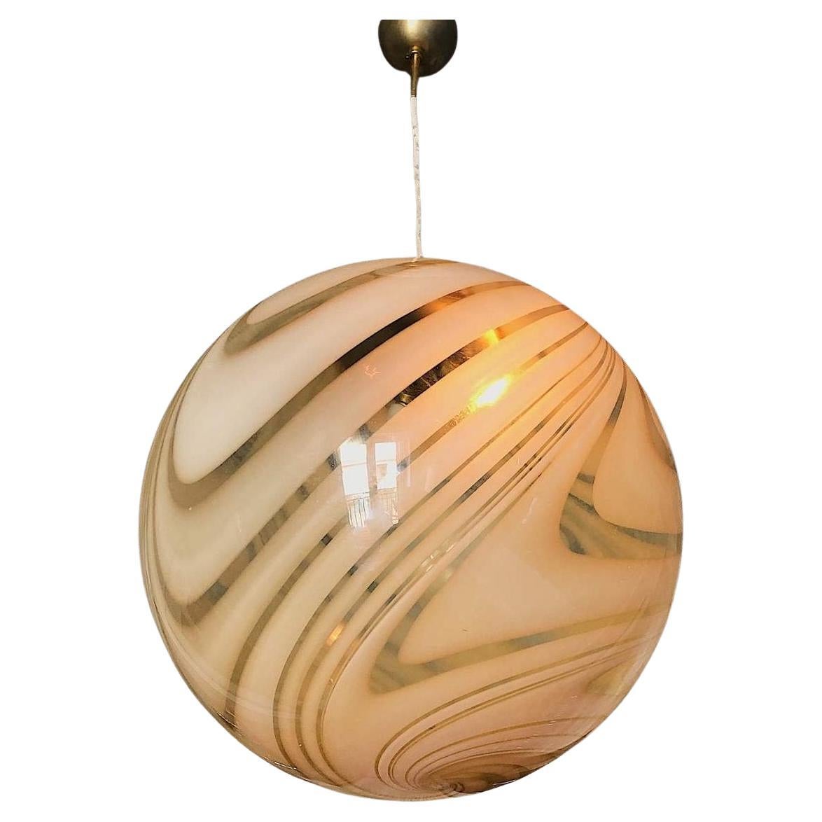 Murano Glass Ceeling Globe Light by Venini at 1stDibs
