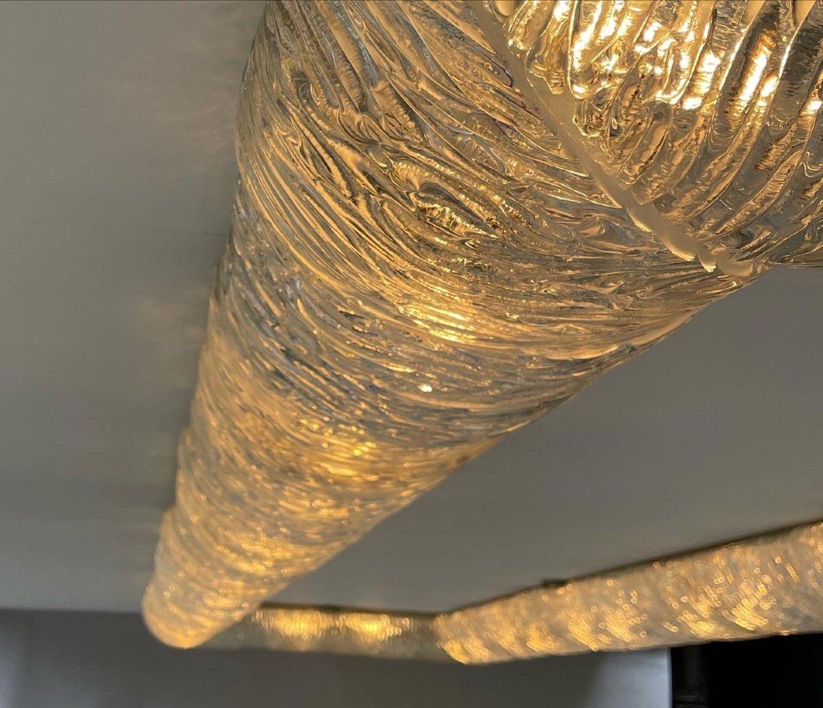 Important Venetian glass chandelier by Barovier, new electrification glass tunnel width 22cm