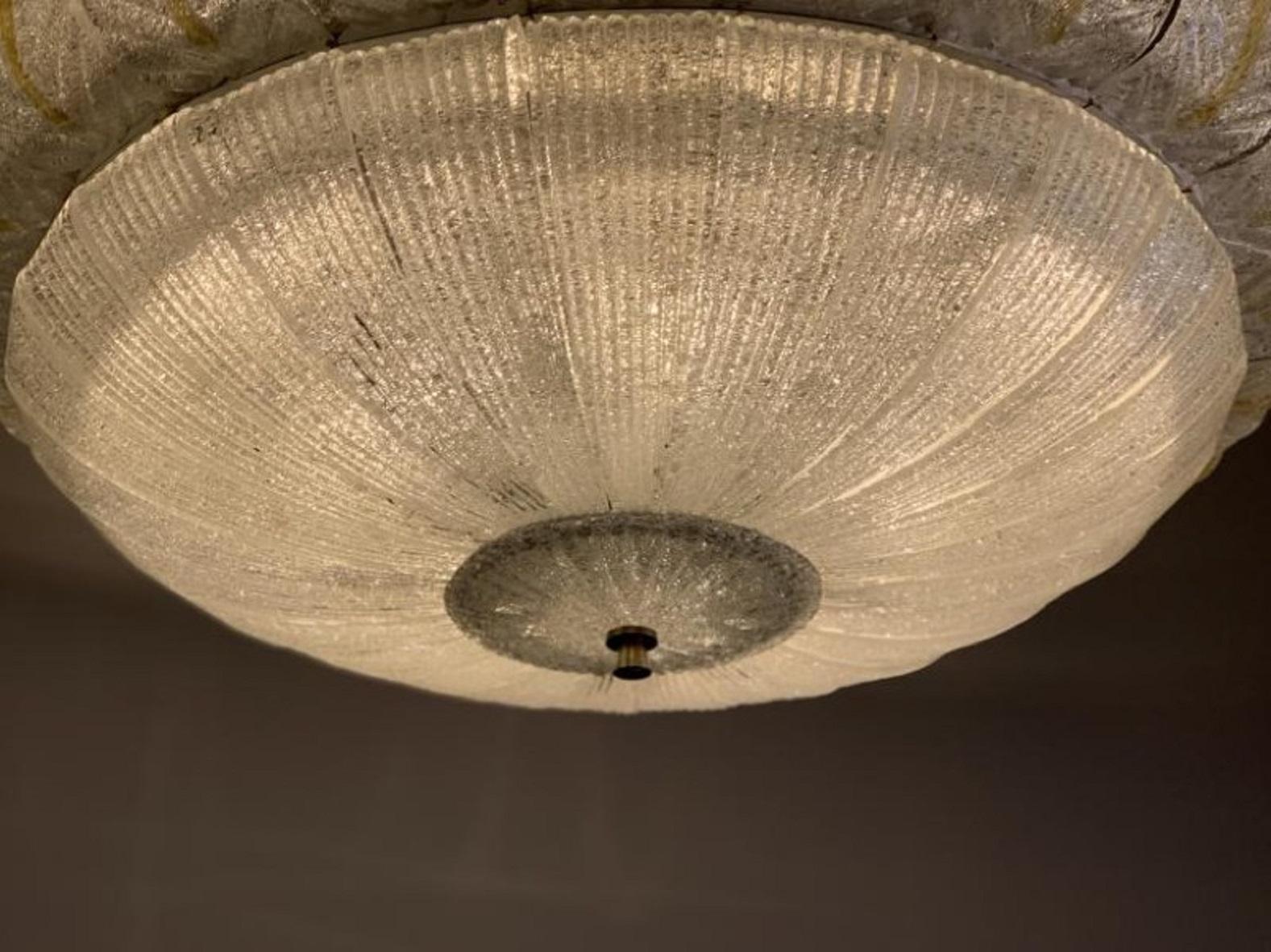 Murano Glass Ceiling Chandelier by Barovier, Italy, 1940s In Good Condition In Brussels, BE