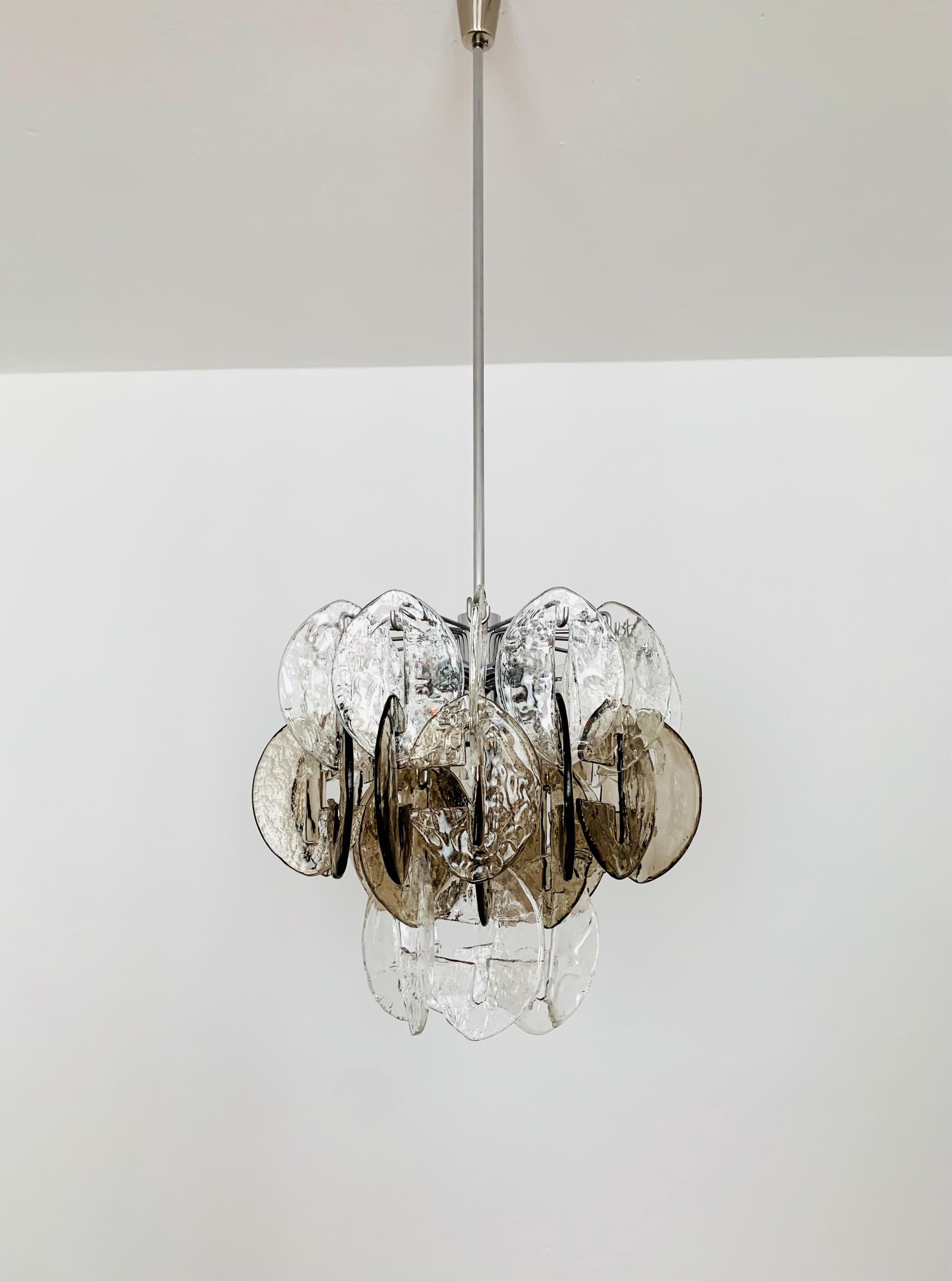 Mid-20th Century Murano Glass Ceiling Chandelier by Carlo Nason for Kalmar For Sale