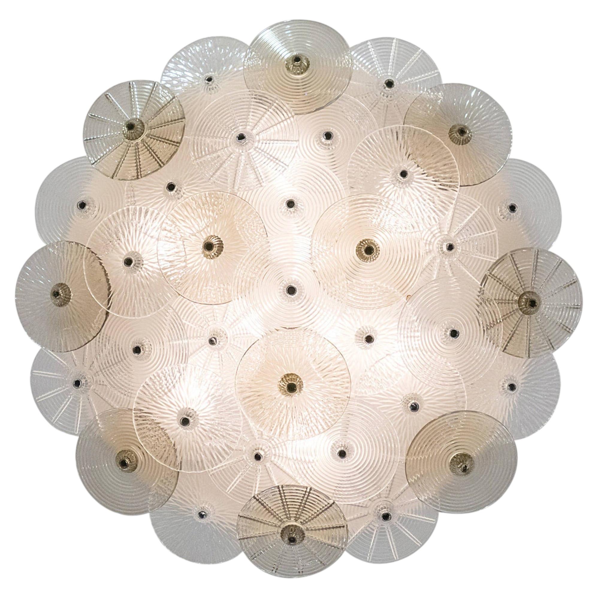 Murano Glass Ceiling Fixture by Carlo Nason, Hand-Crafted in Italy