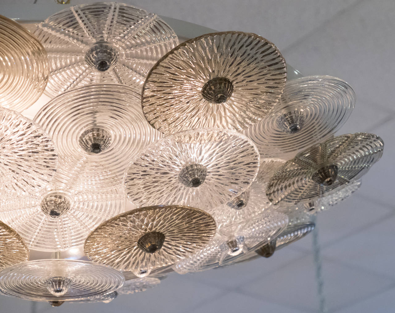Hand-Crafted Murano Glass Ceiling Fixture in the Manner of Carlo Nason For Sale