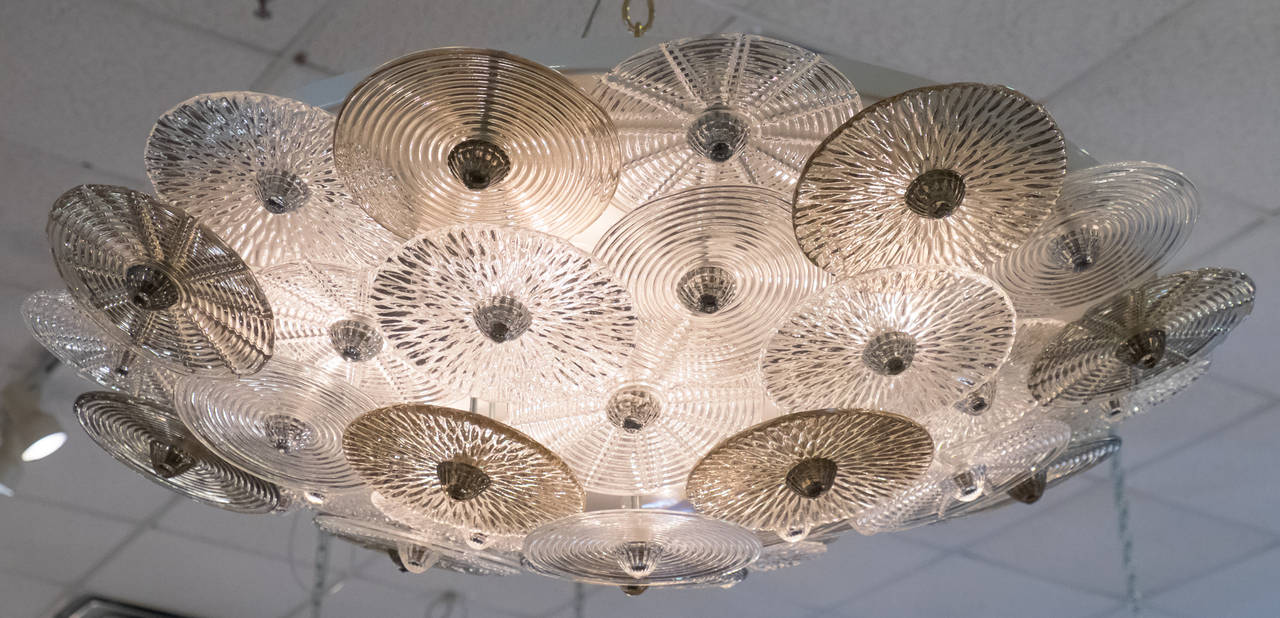 Contemporary Murano Glass Ceiling Fixture in the Manner of Carlo Nason For Sale