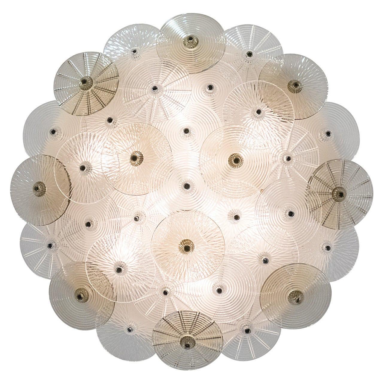 Murano Glass Ceiling Fixture in the Manner of Carlo Nason For Sale