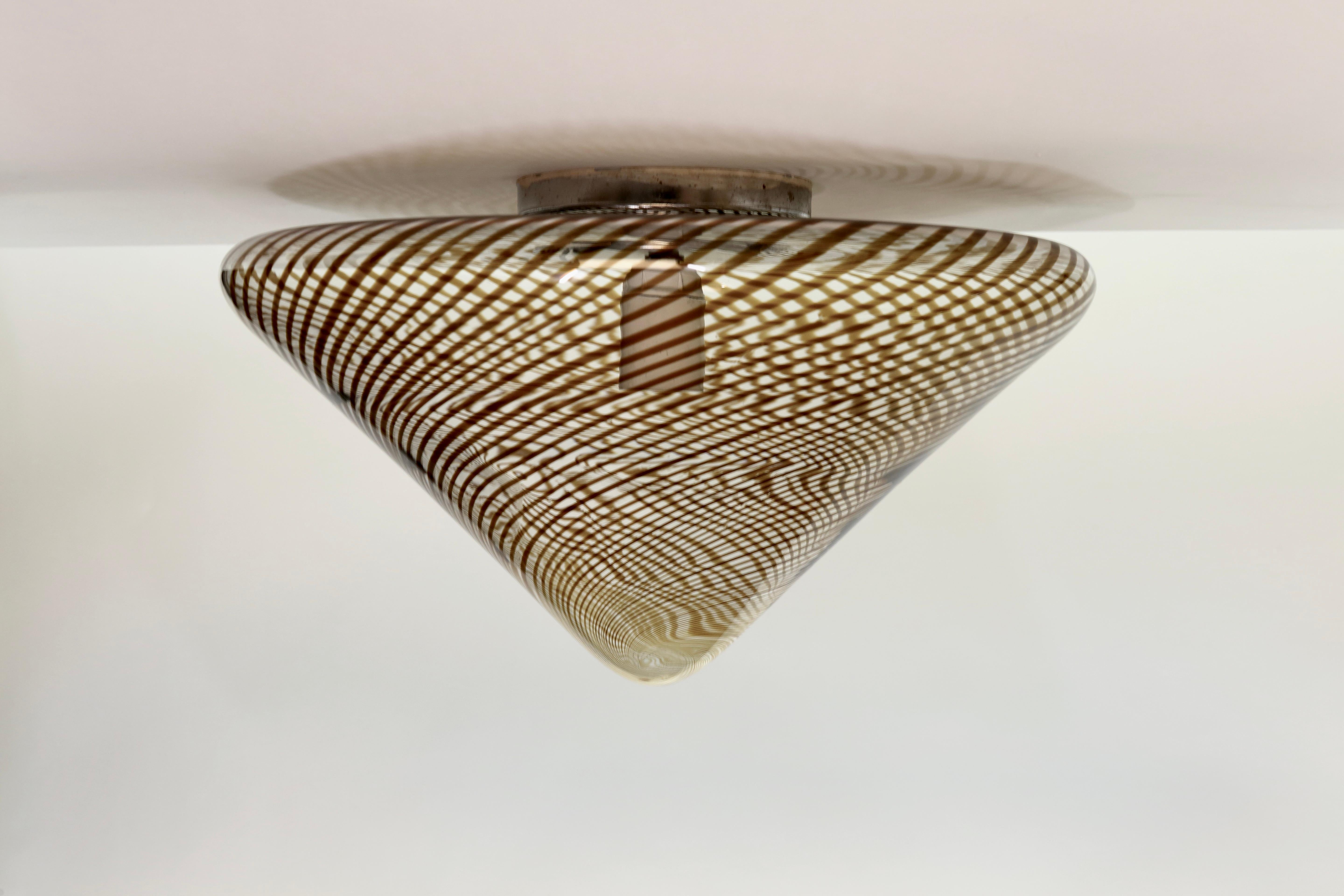 Murano Glass Ceiling Flush mounts, a Pair 7