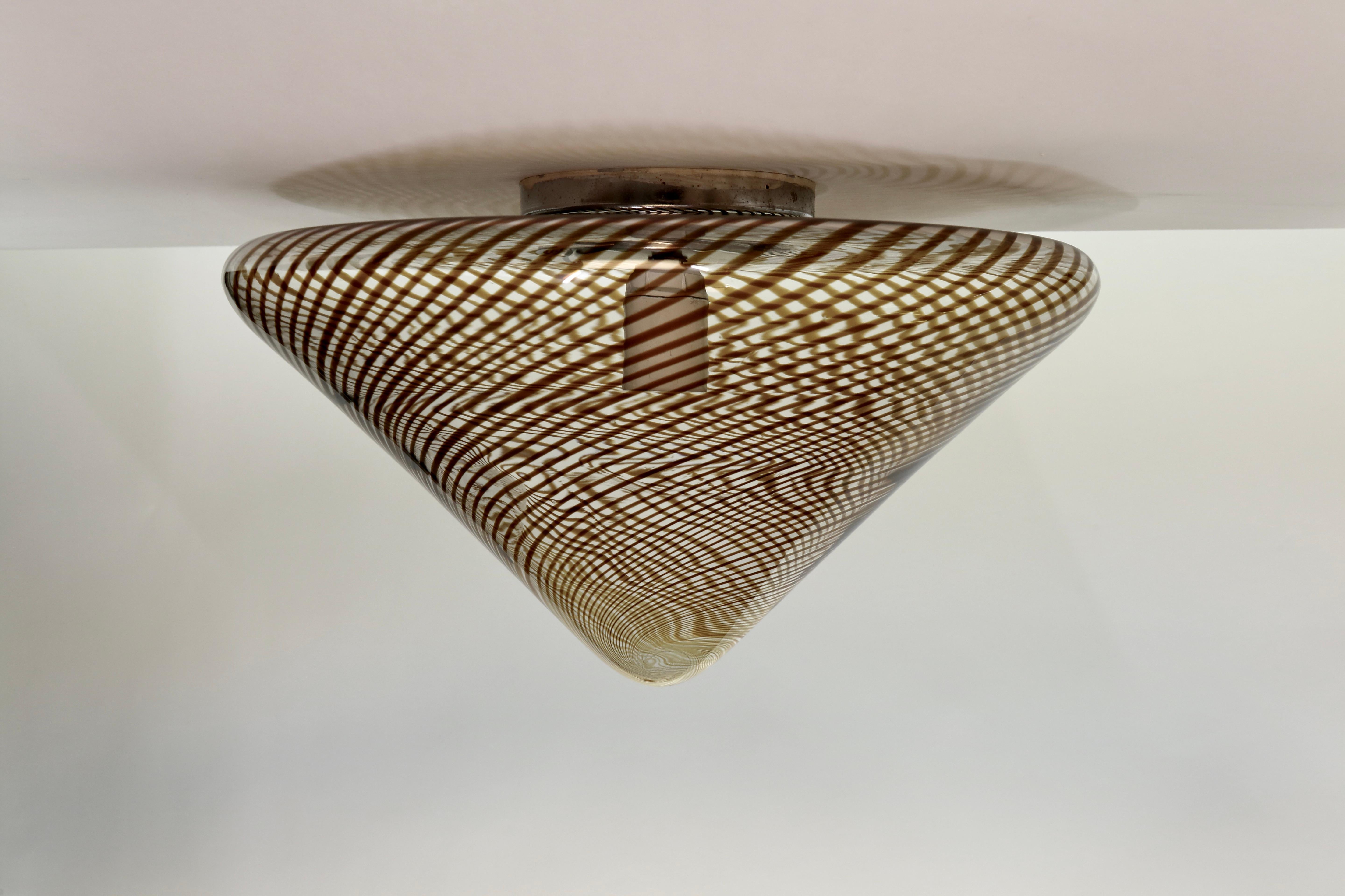 Murano Glass Ceiling Flush mounts, a Pair 9