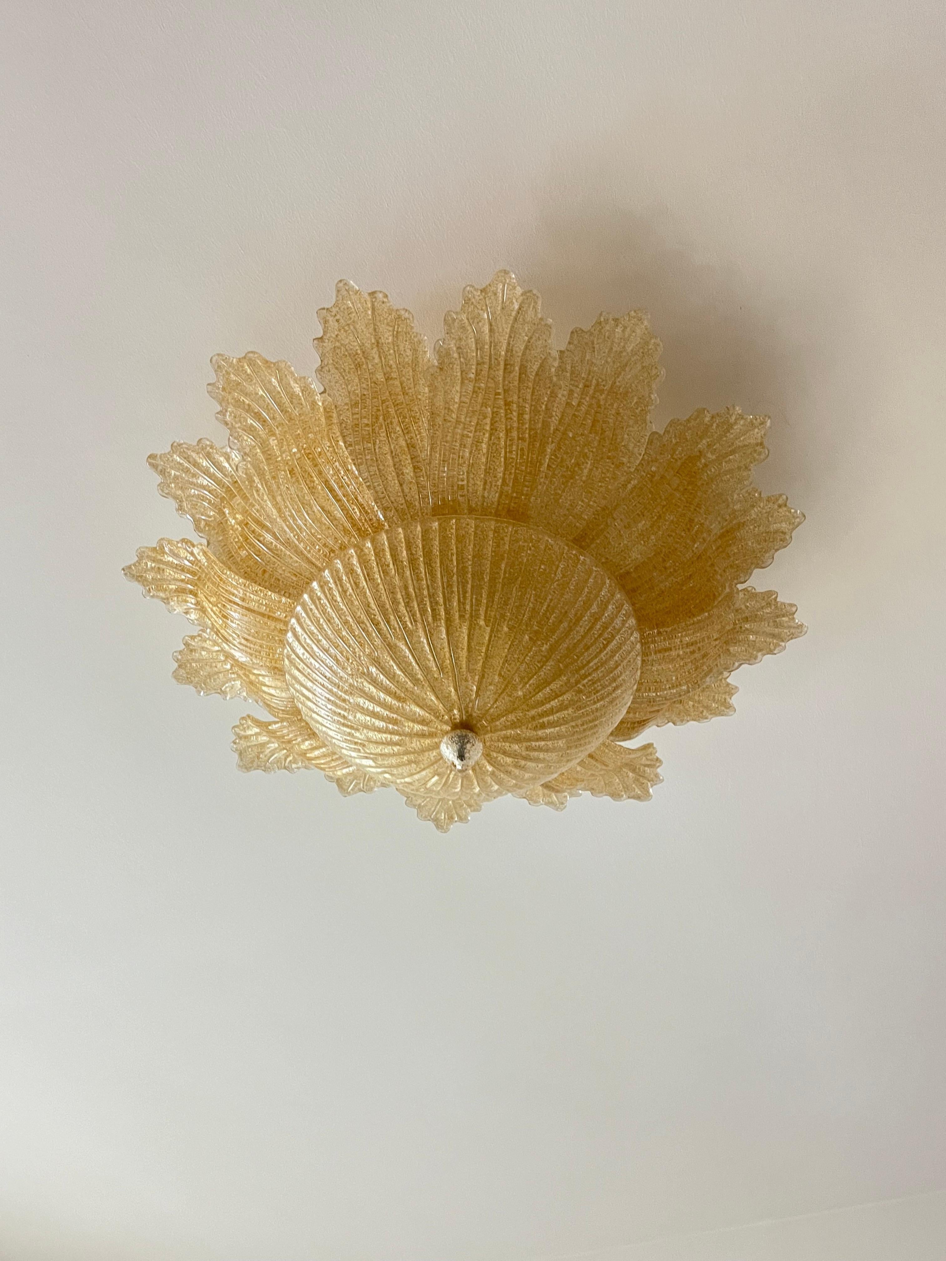 Fine XX secolo Lampada da soffitto in vetro di Murano a 6 luci Barovier&Toso anni '80 in vendita
