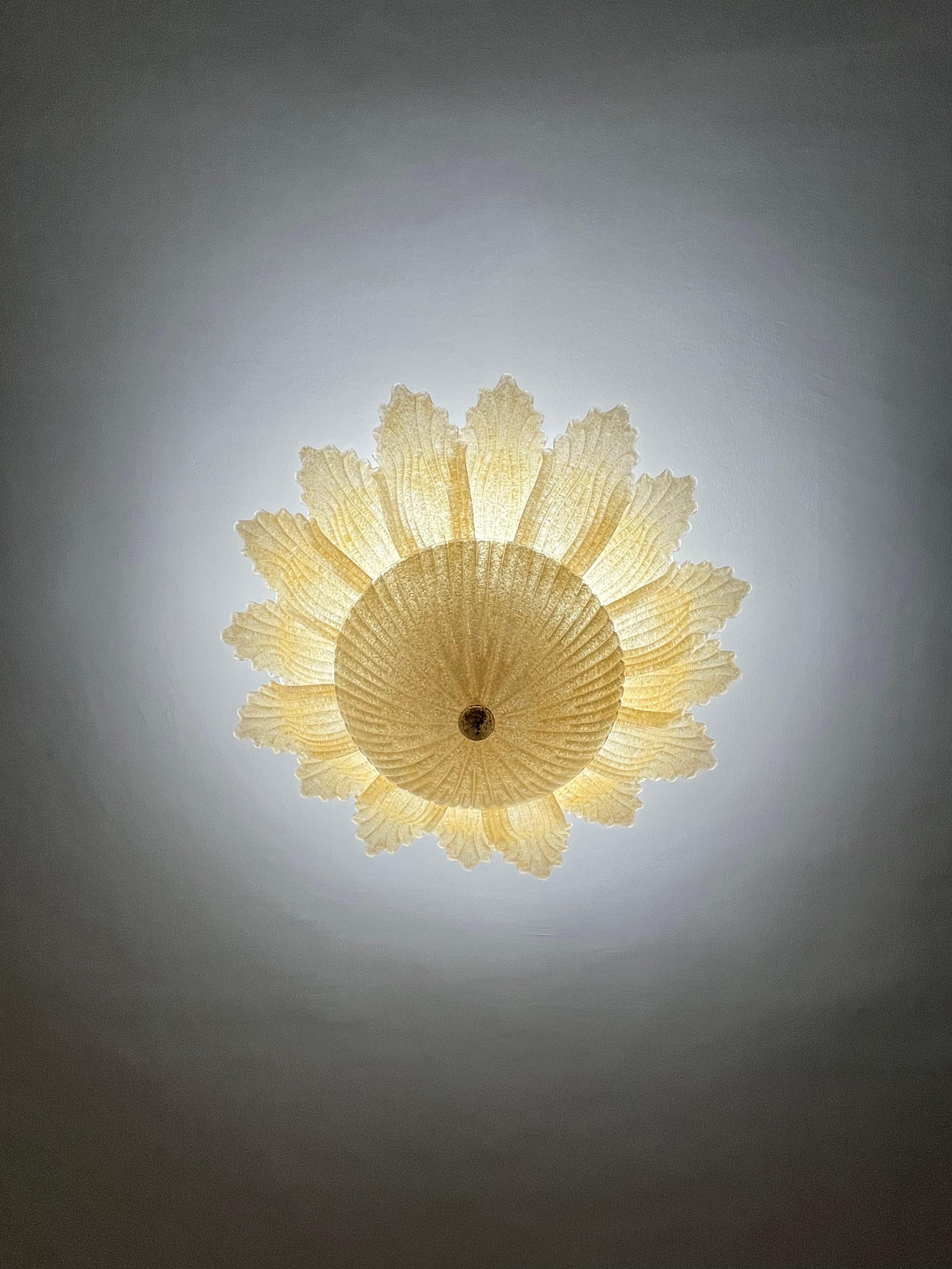 Lampada da soffitto in vetro di Murano a 6 luci Barovier&Toso anni '80 in vendita 1